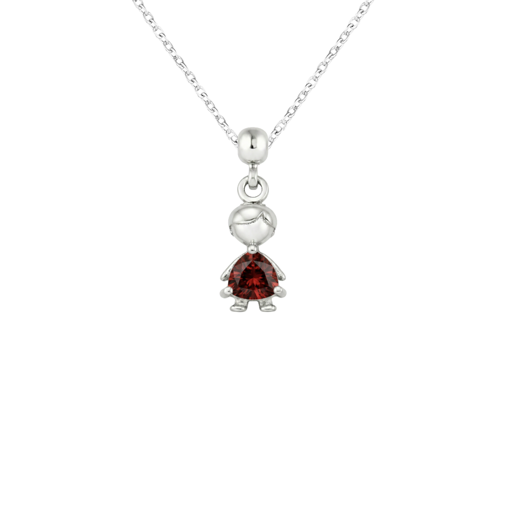 Boy Birthstone Silver Charm
