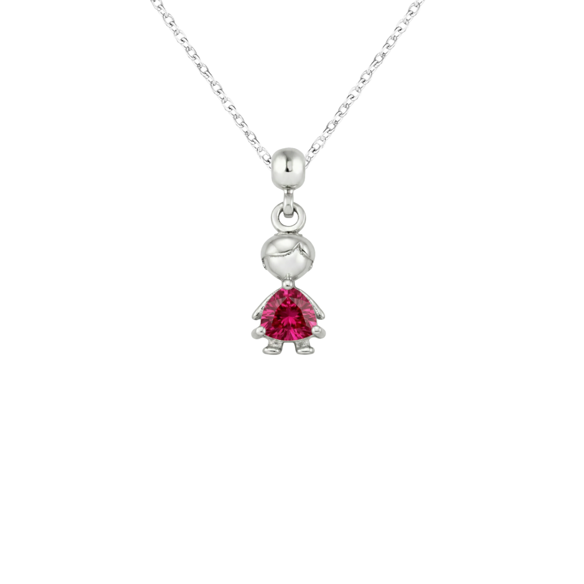 Boy Birthstone Silver Charm