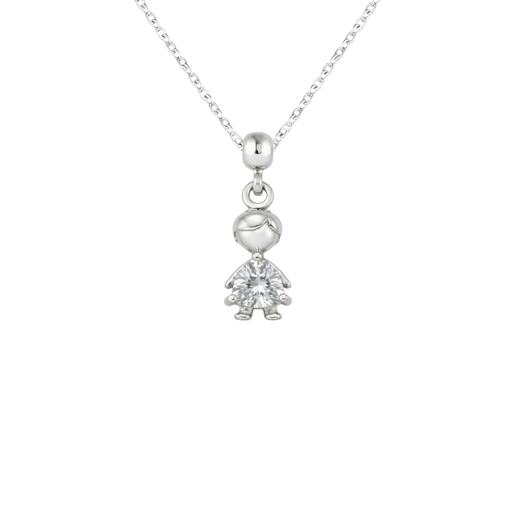 Boy Birthstone Silver Charm