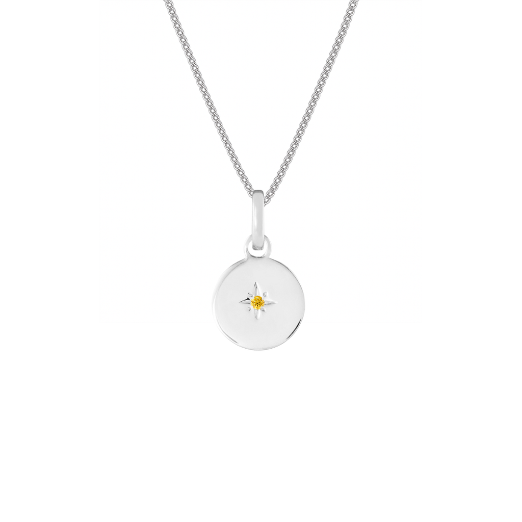 Birthstone Disk Silver Clip Charm