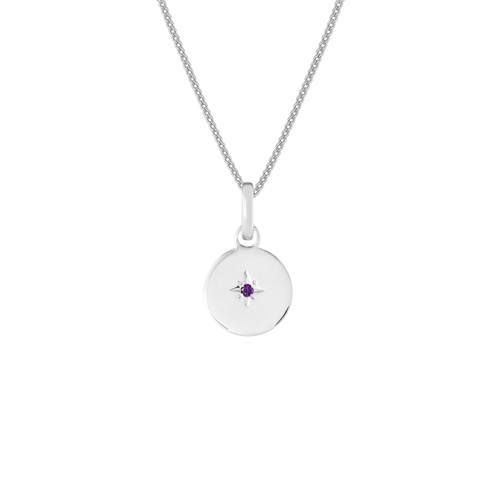 Birthstone Disk Silver Clip Charm