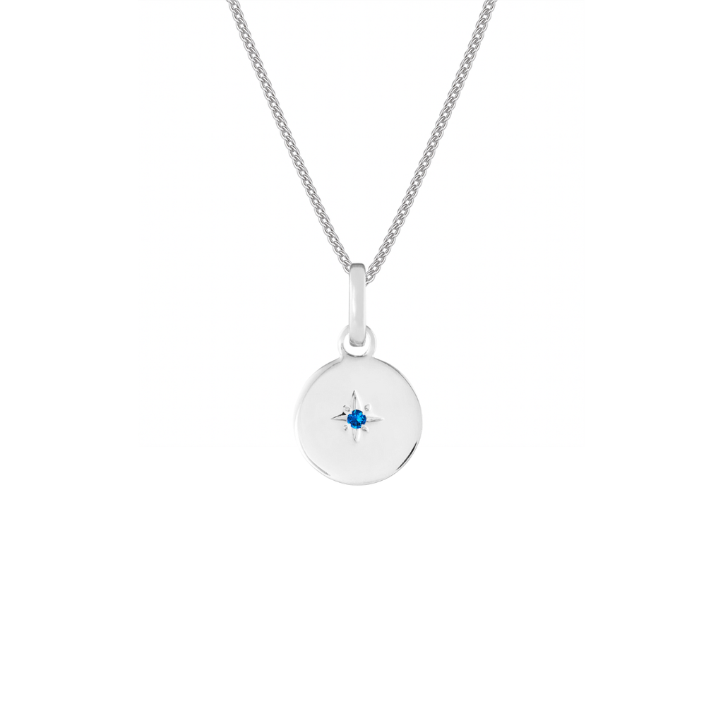 Birthstone Disk Silver Clip Charm