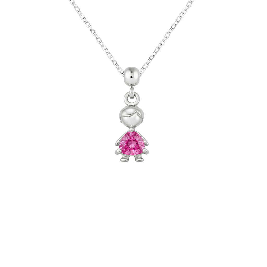 Boy Birthstone Silver Charm