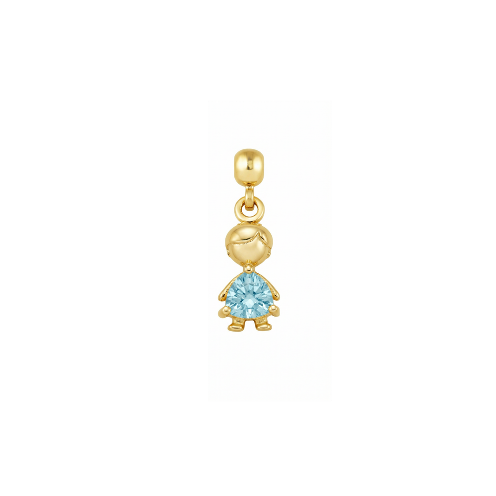 Boy Birthstone 9ct Gold Charm