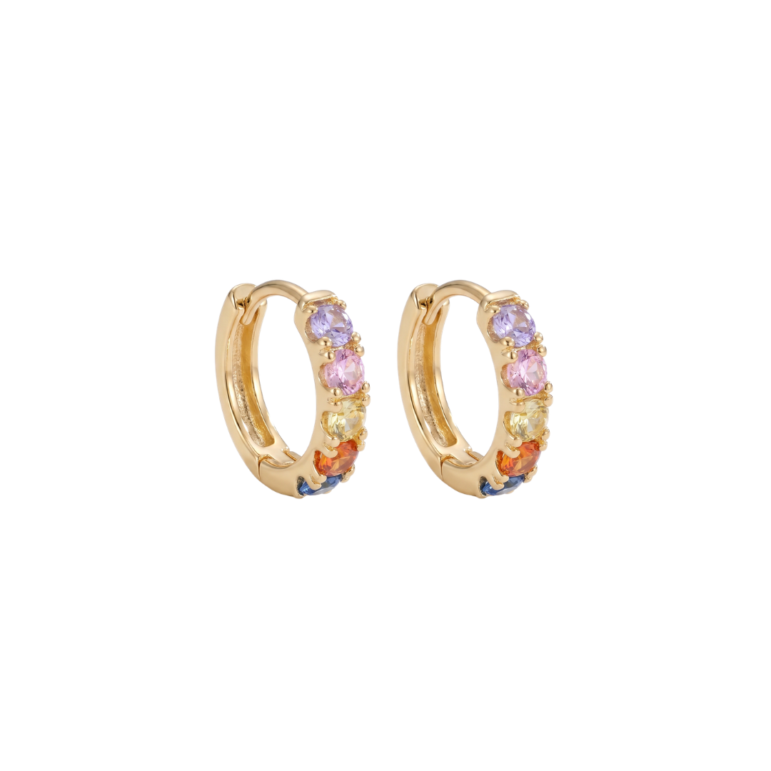 Tutti Fruitti Gold Plated Hoops