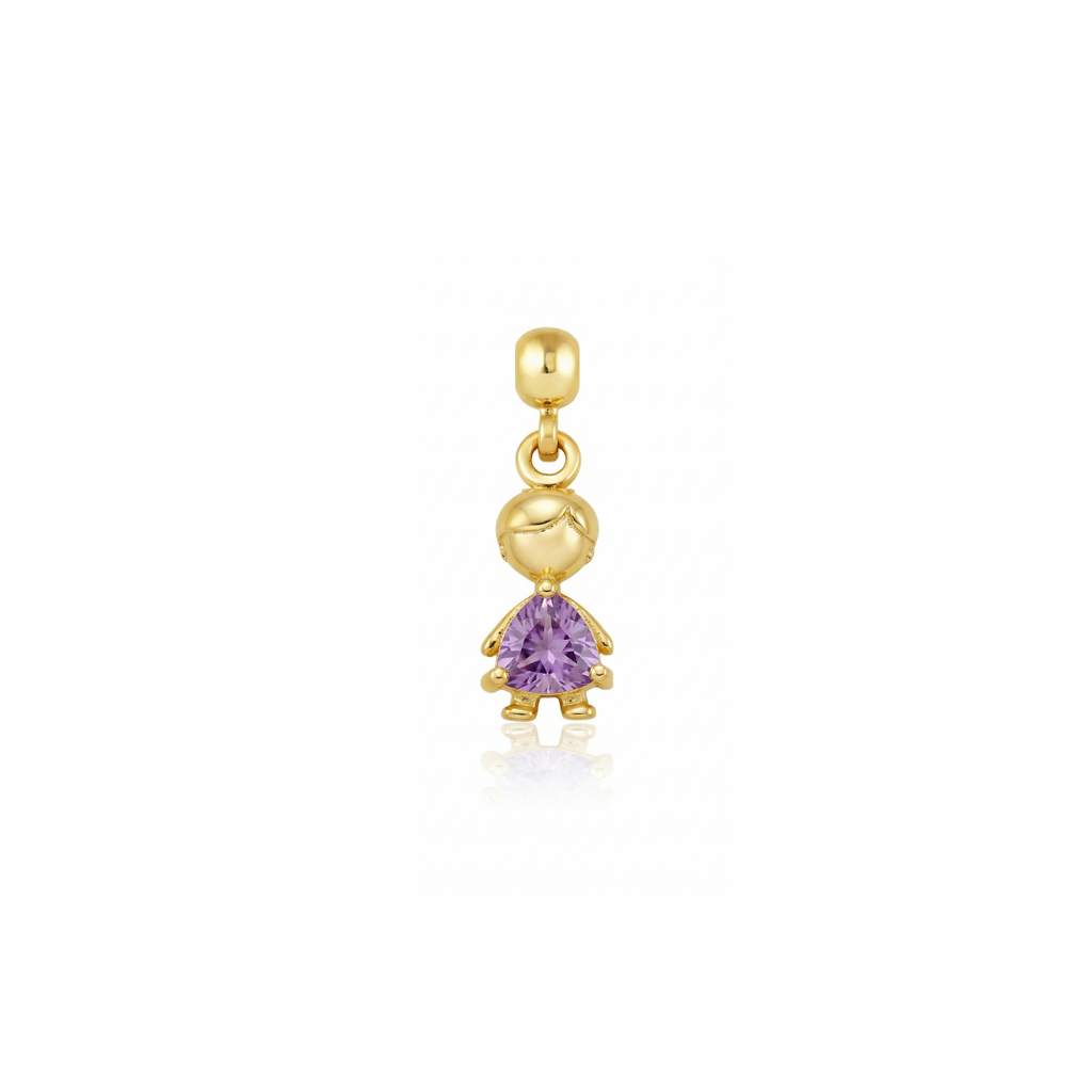 Boy Birthstone 9ct Gold Charm