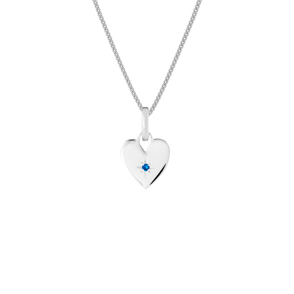 Birthstone Heart Silver Clip Charm
