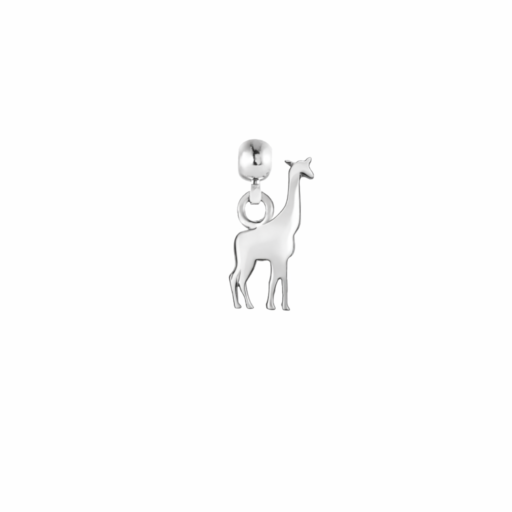 Giraffe Silver Charm