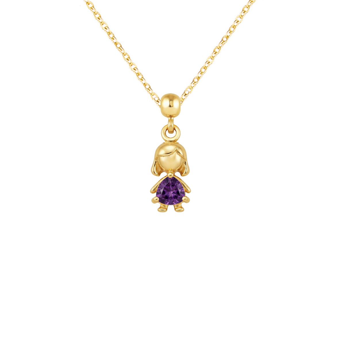 Girl Birthstone 9ct Gold Charm