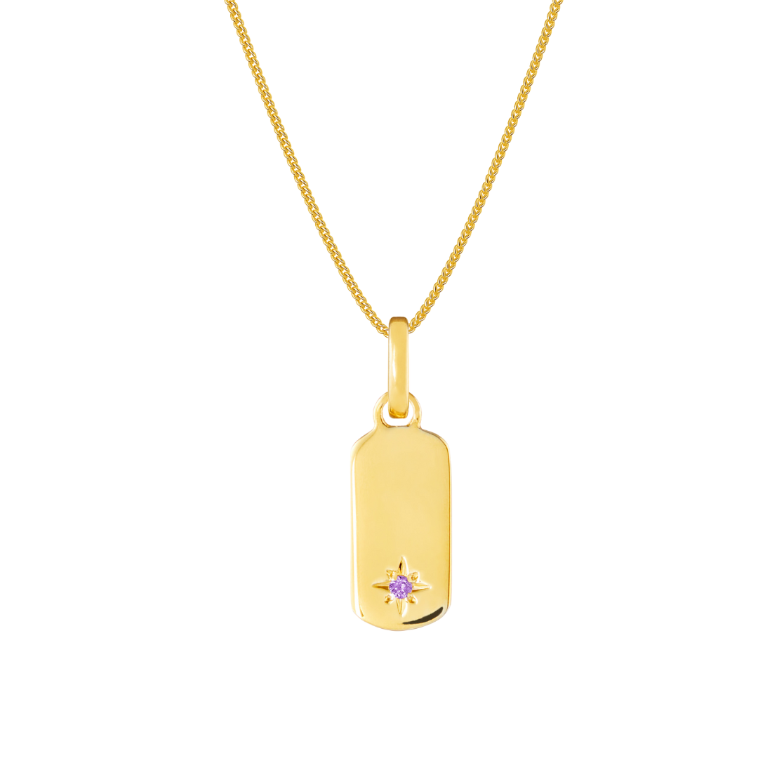 Birthstone Tag Gold Plated Clip Charms