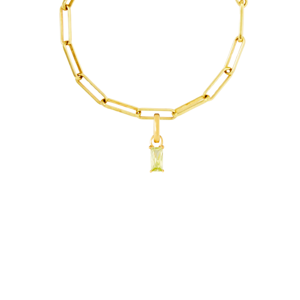 August Birthstone Gold Plated Clip Charm