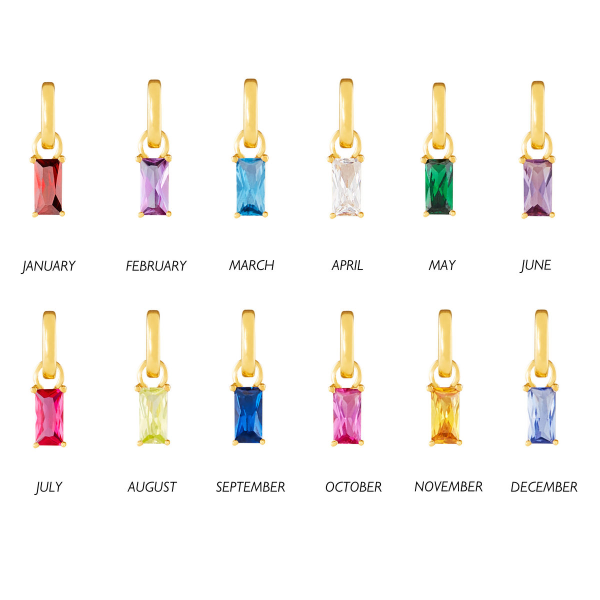 August Birthstone Gold Plated Clip Charm