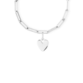 Personalised Heart Silver Clip Charm Paperclip Necklace
