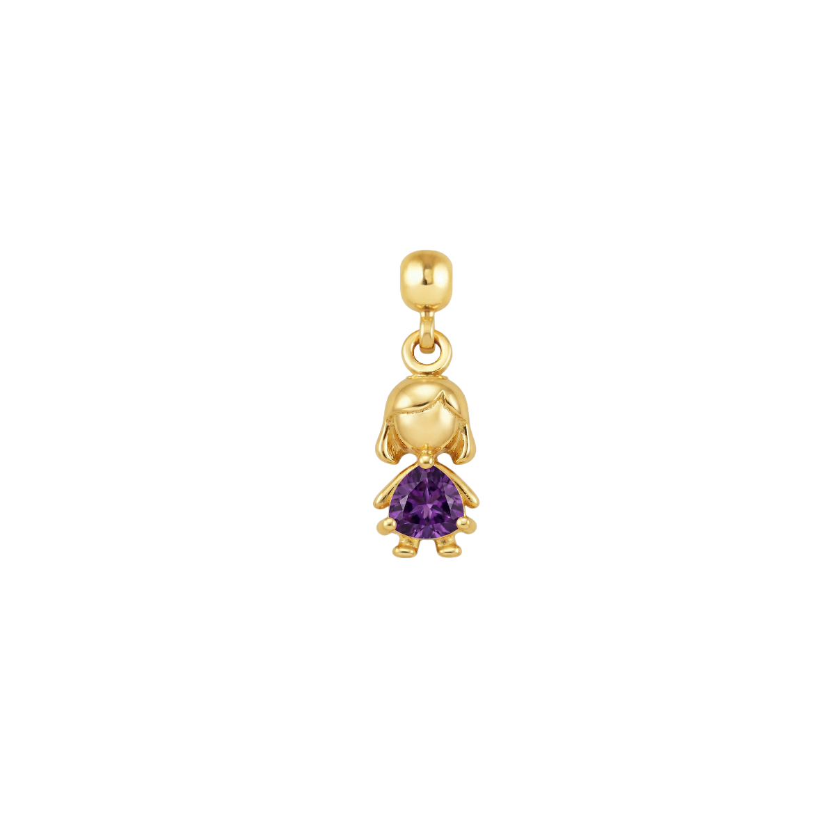 Girl Birthstone 9ct Gold Charm