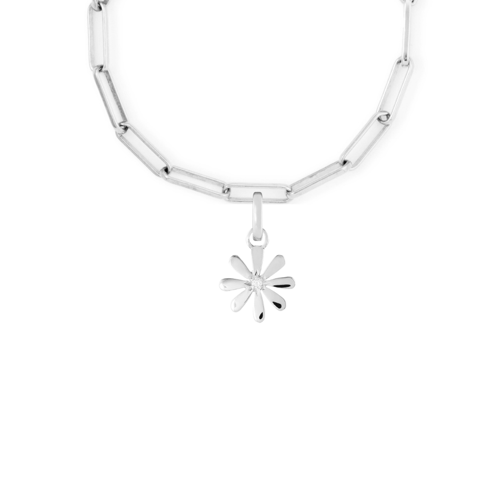 Daisy Silver Clip Charm