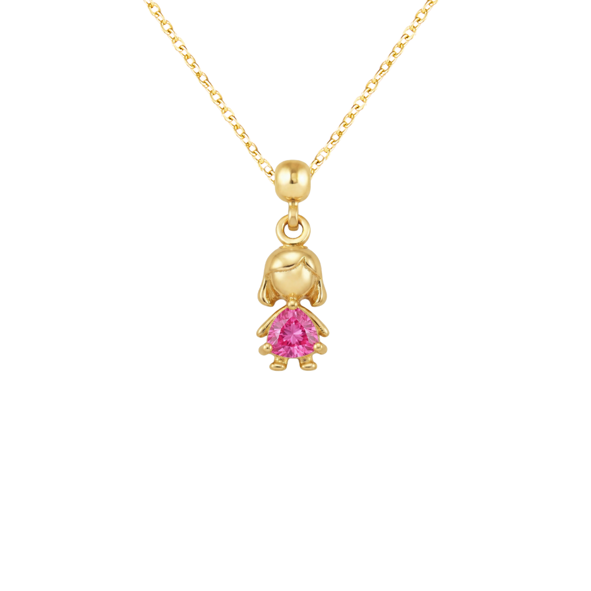 Girl Birthstone 9ct Gold Charm