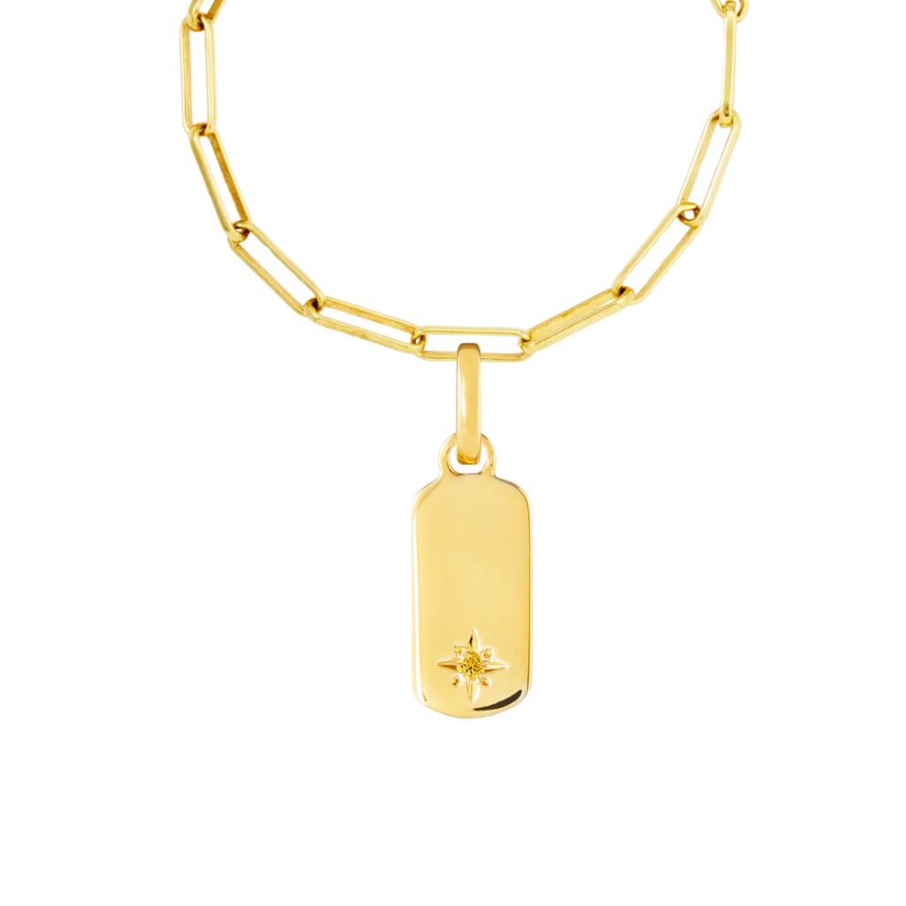 Birthstone Tag Gold Plated Clip Charms