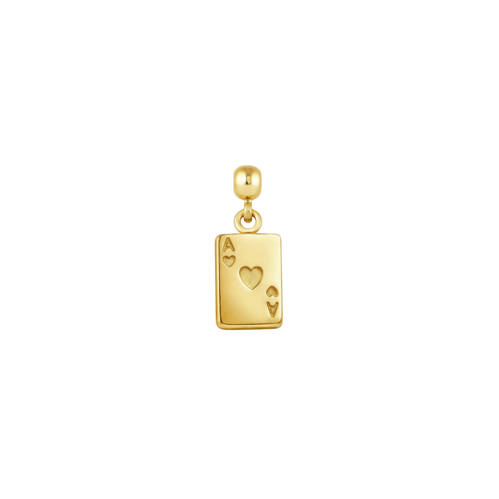 Ace of Hearts Gold Plated Charm