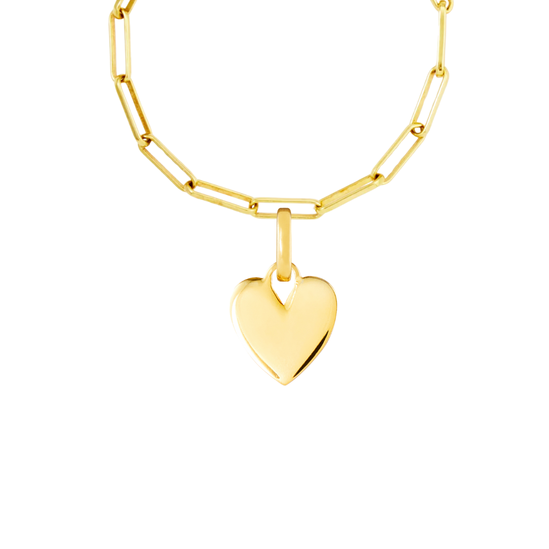Personalised Heart Gold Plated Clip Charm Paperclip Necklace