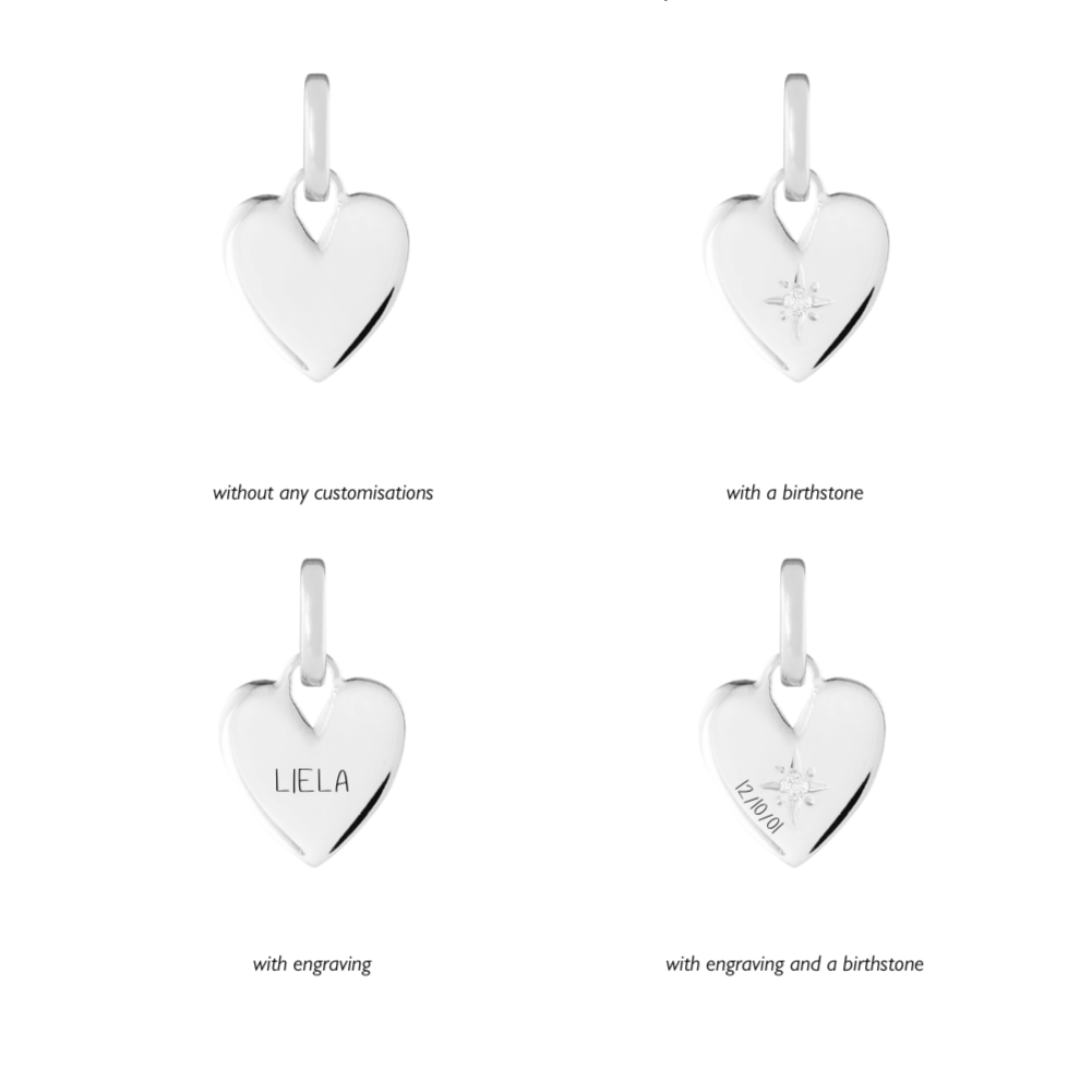 Birthstone Heart Silver Clip Charm Paperclip Necklace