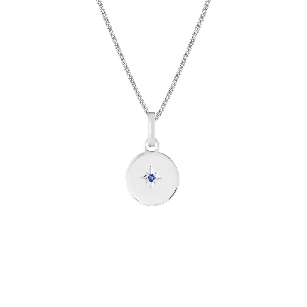 Birthstone Disk Silver Clip Charm