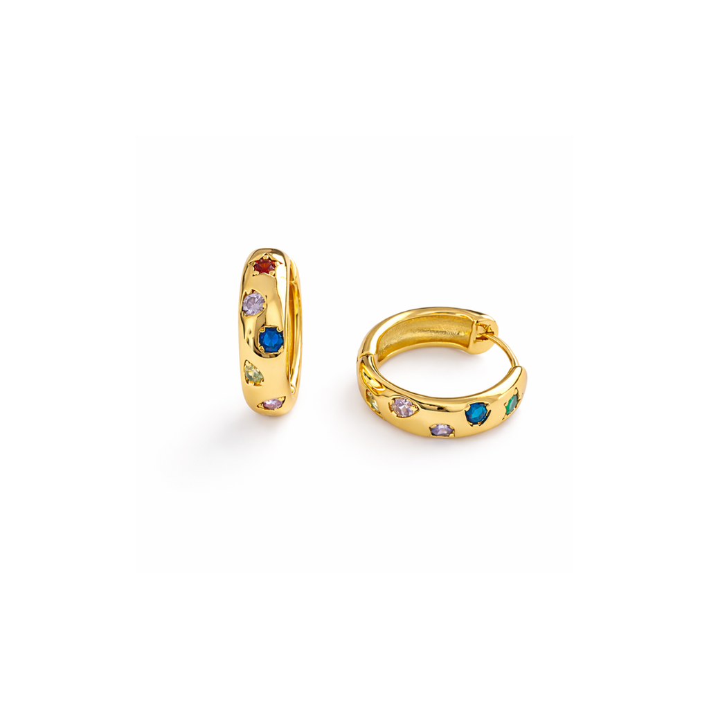 Confetti Gold Plated Hoops