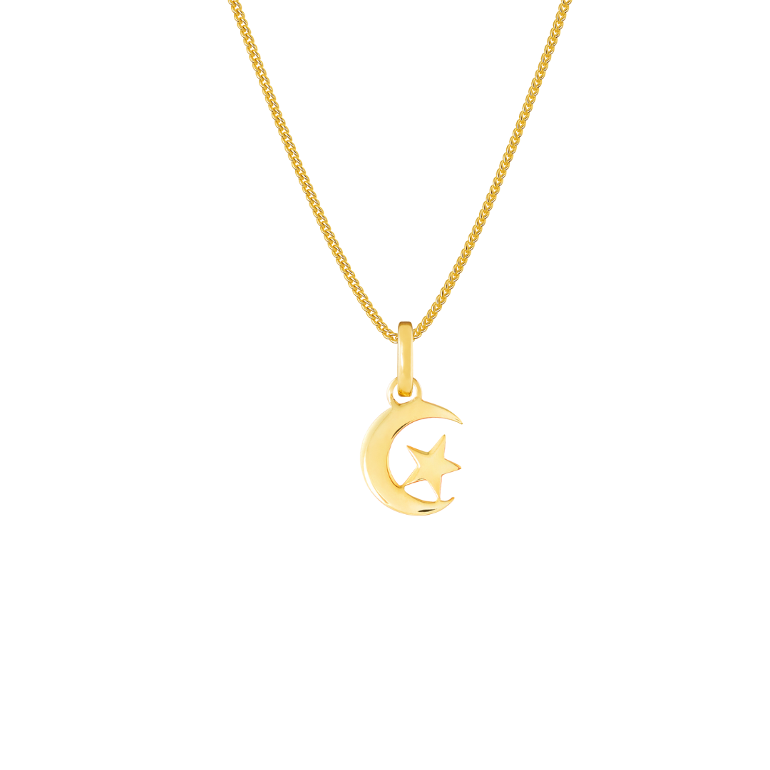 Star & Crescent Moon 9ct Gold Charm