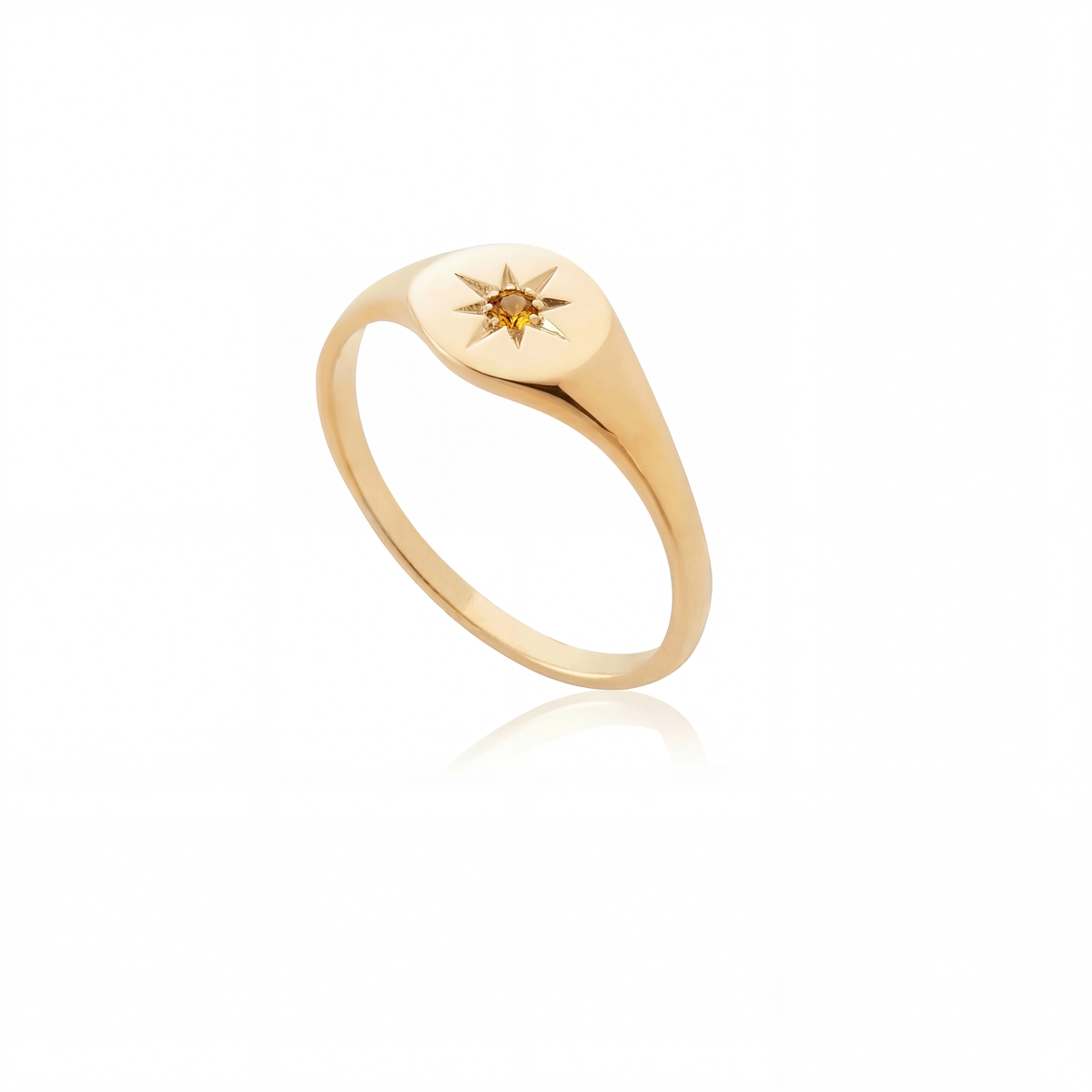 Mini Birthstone Signet Ring