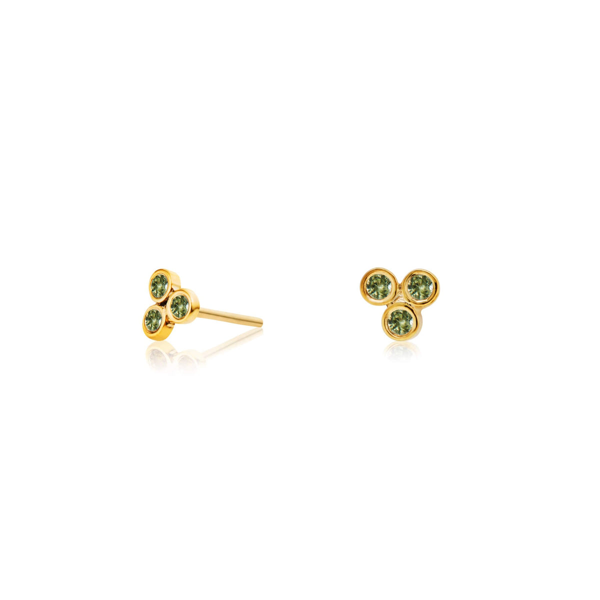 Zia Trio Shine Gold Studs