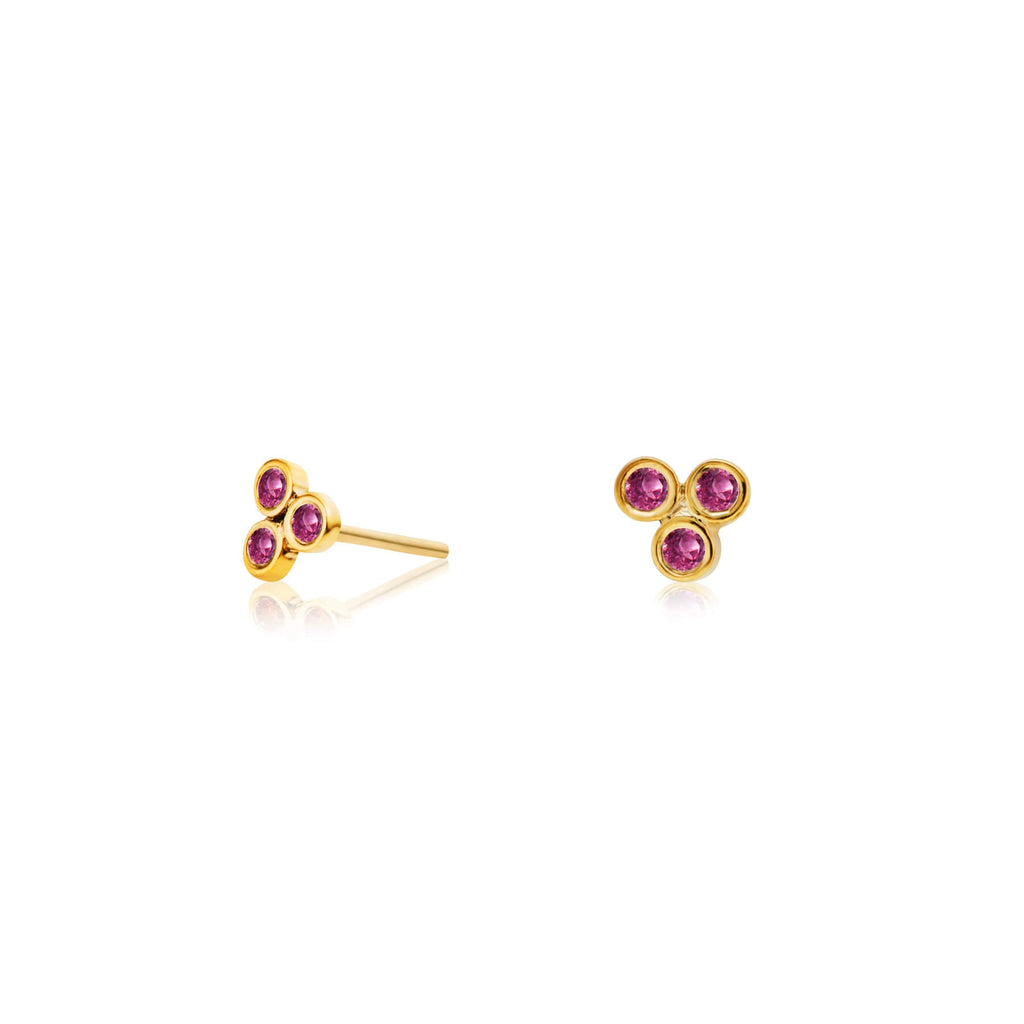 Zia Trio Shine Gold Studs