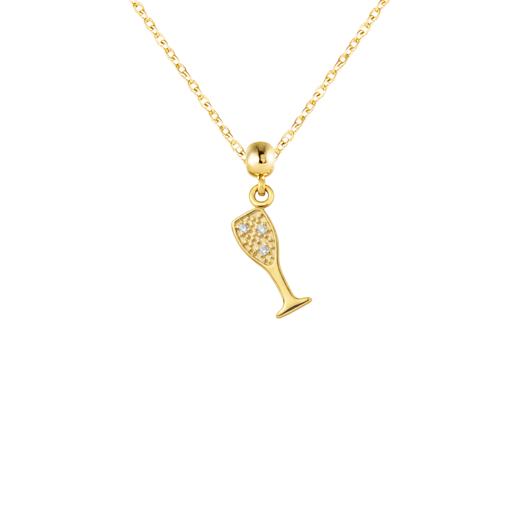 Champagne Flute 9ct Charm