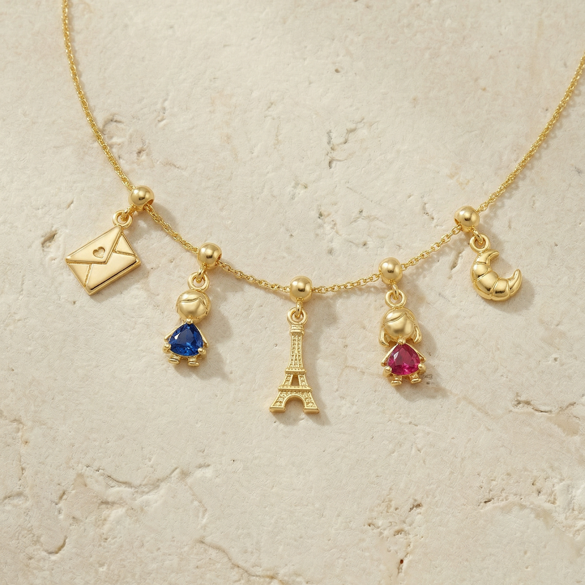 Girl Birthstone 9ct Gold Charm