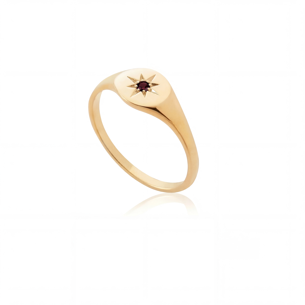 Mini Birthstone Signet Ring