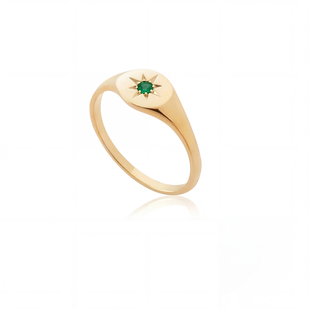 Mini Birthstone Signet Ring