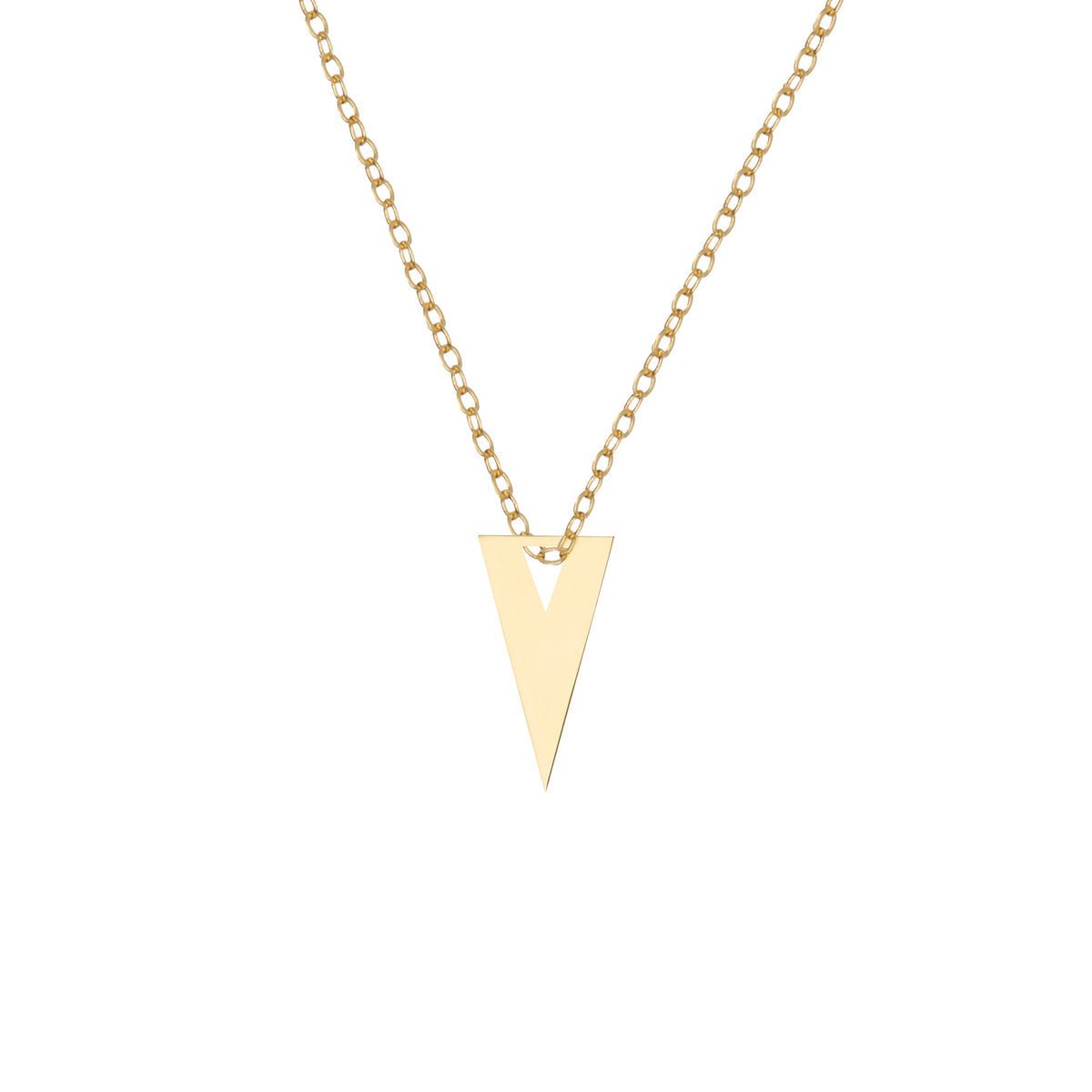 Triangle Tag Brass Necklace