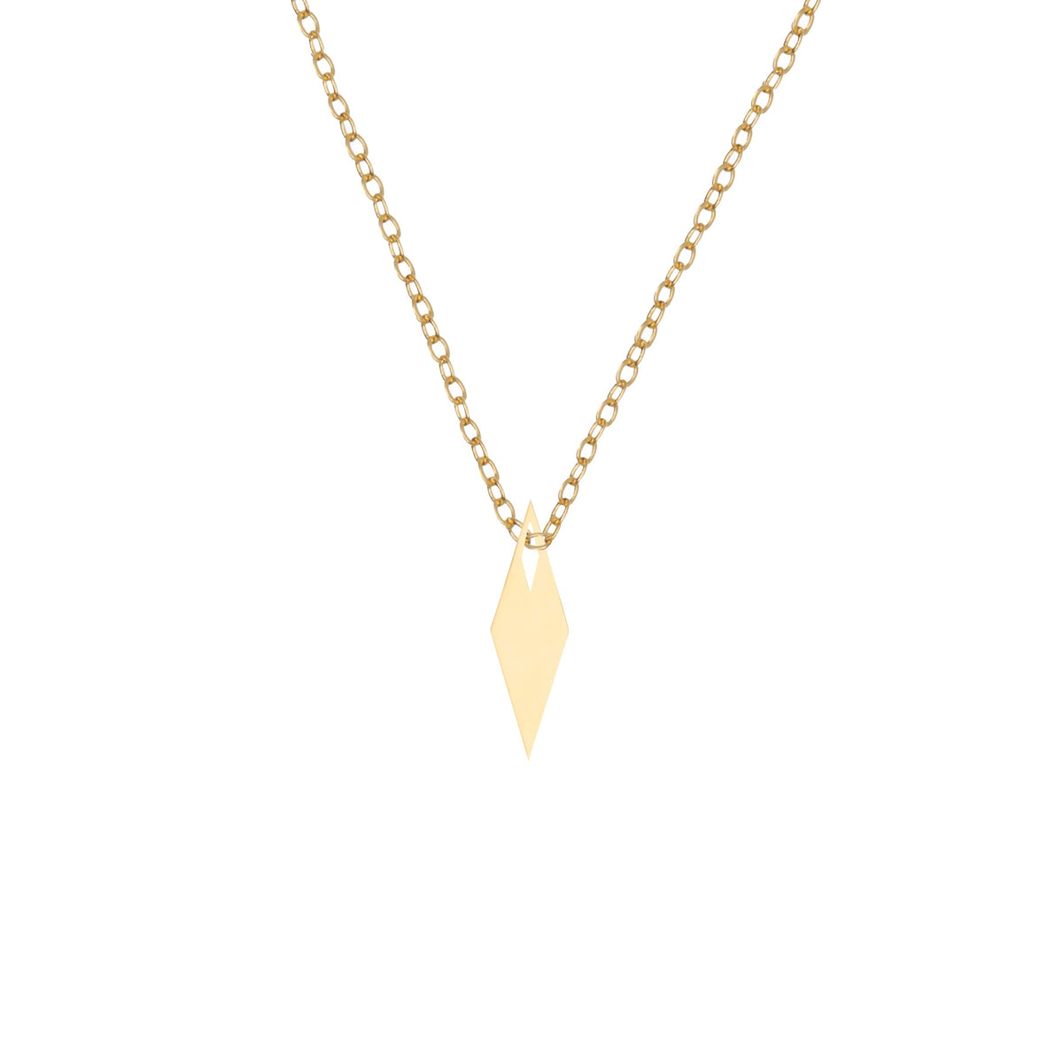 Diamond Tag Brass Necklace