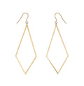Diamond Frame Brass Earrings