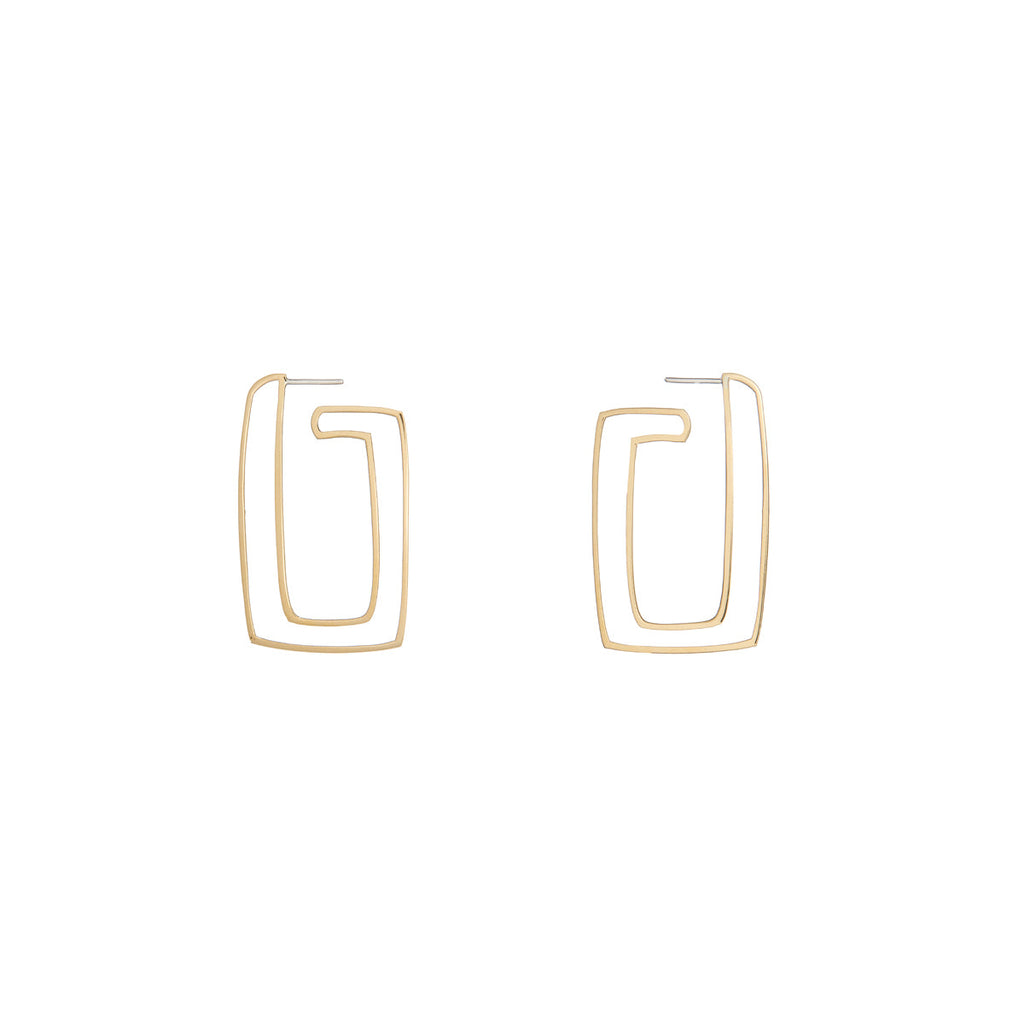 Rectangle Frame Brass Hoops