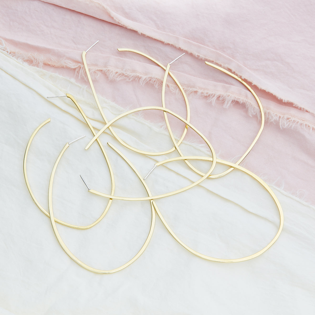 Large Drop Brass Hoops