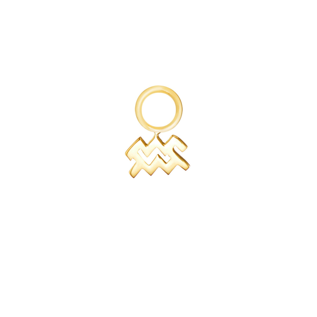 Aquarius Gold Single Hoop Charm