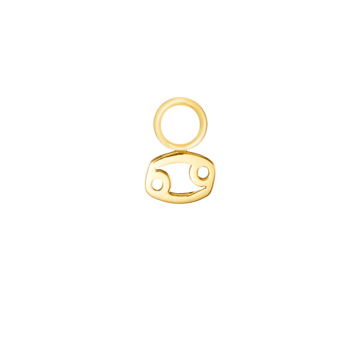 Cancer Gold Single Hoop Charm