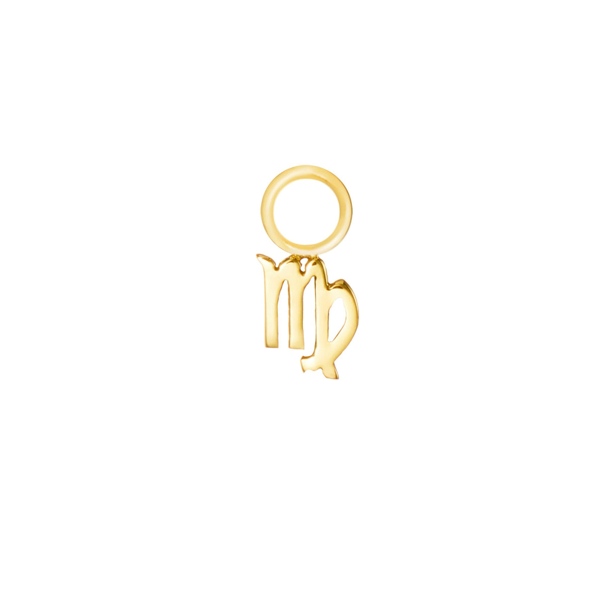 Virgo Gold Single Hoop Charm
