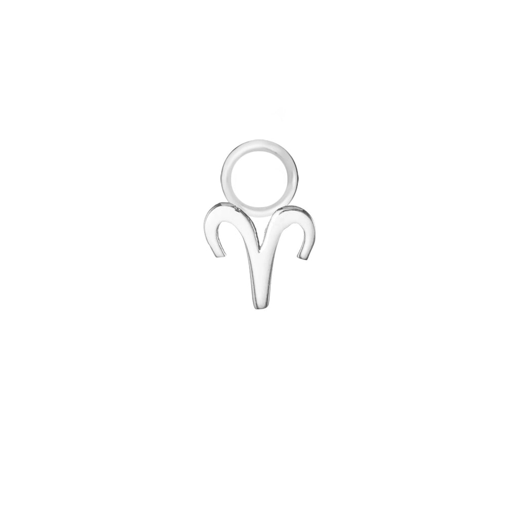 Aries Silver Single Hoop Charm