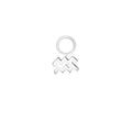Aquarius Silver Single Hoop Charm