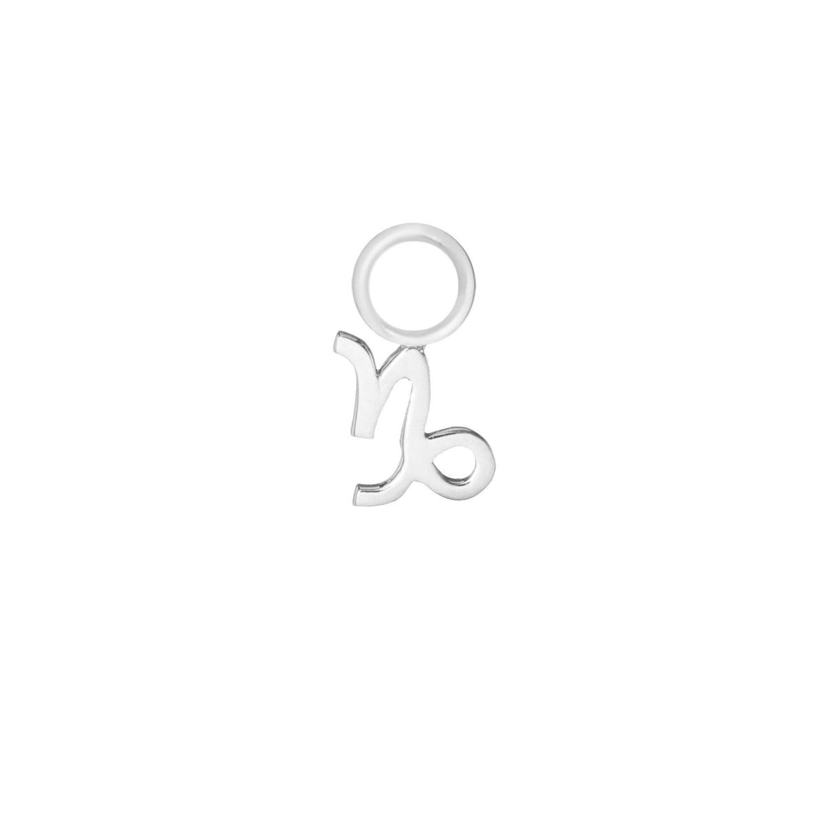 Capricorn Silver Single Hoop Charm