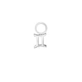 Gemini Silver Single Hoop Charm