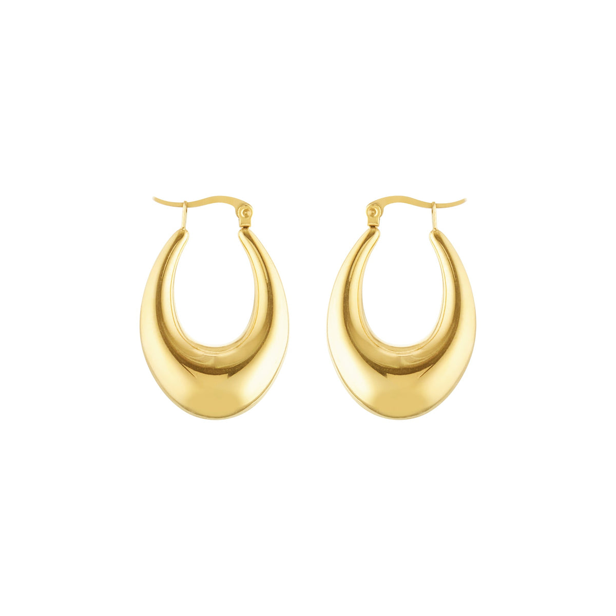 Bold Drop Gold Plated Hoops