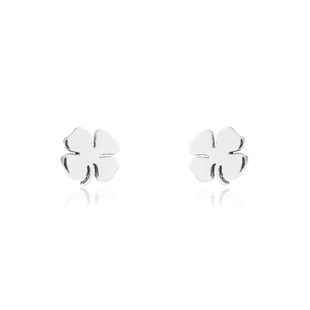 Tiny Four Leaf Clover Studs