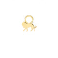 Lion Gold Single Hoop Charm