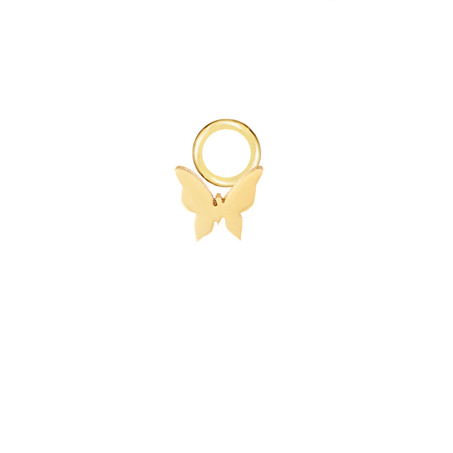 Butterfly Gold Single Hoop Charm